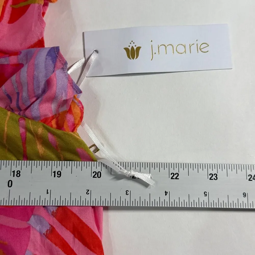 J.Marie Eden Sleeveless Pleated Lined Top Pink Floral Tropical Small NEW Pink - Picture 5 of 8